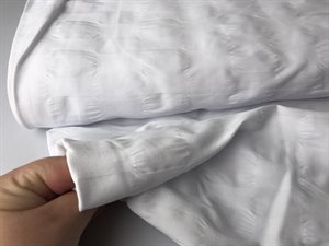 Effektjersey - hvid med tern og stræk på langs